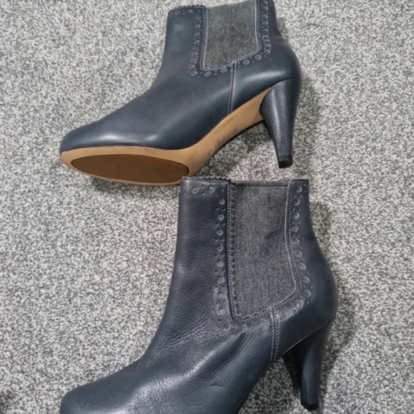 Clarks Shoes - Clarks Dark Gray Heeled Boots